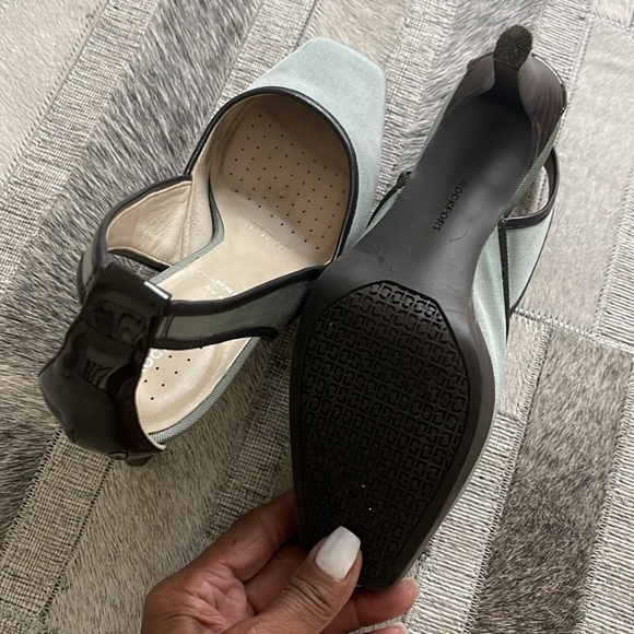 Elegant Green Grayish Open Sling High Heels - Picture 4 of 5